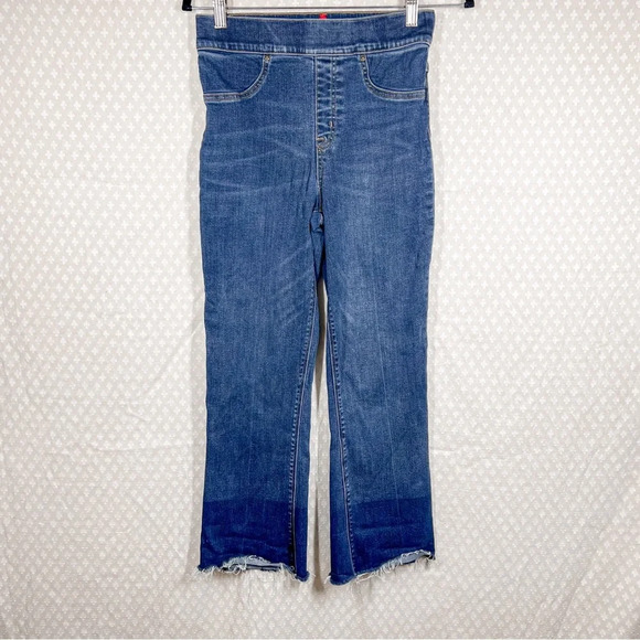 Spanx Dark Wash Pull On Bootcut Jeans - Picture 1 of 5